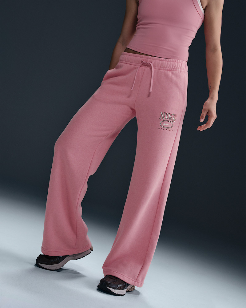 Nike Nike Sportswear Club Fleece Women's Mid-Rise Wide-Leg Graphic Pants outlook