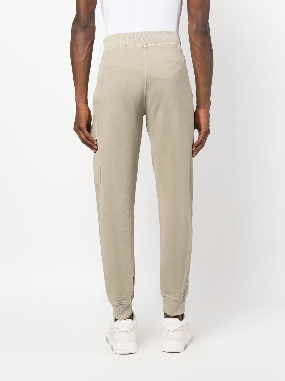 logo-plaque cotton track pants - 4