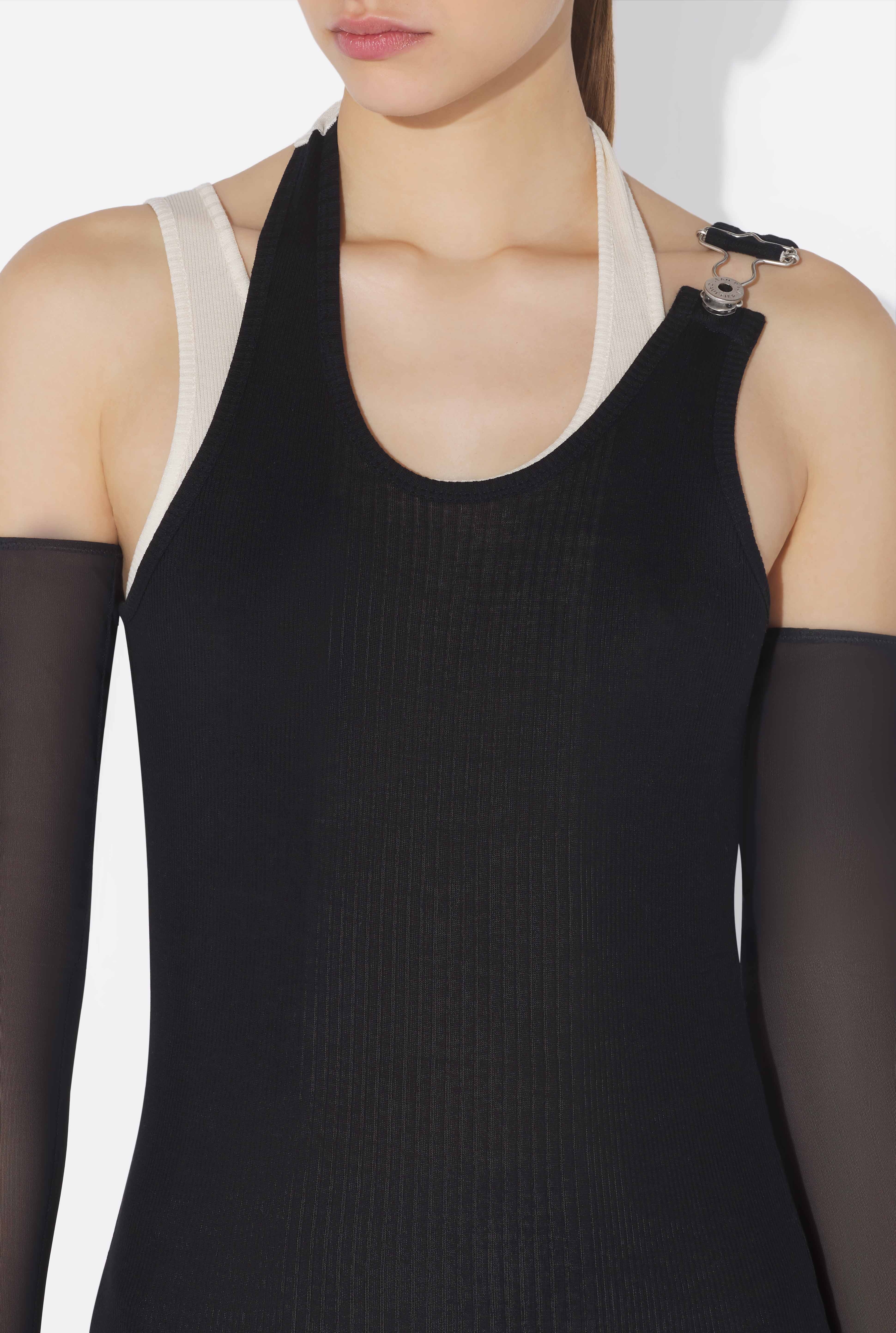 THE BLACK DRAPED DOUBLE DRESS - 4