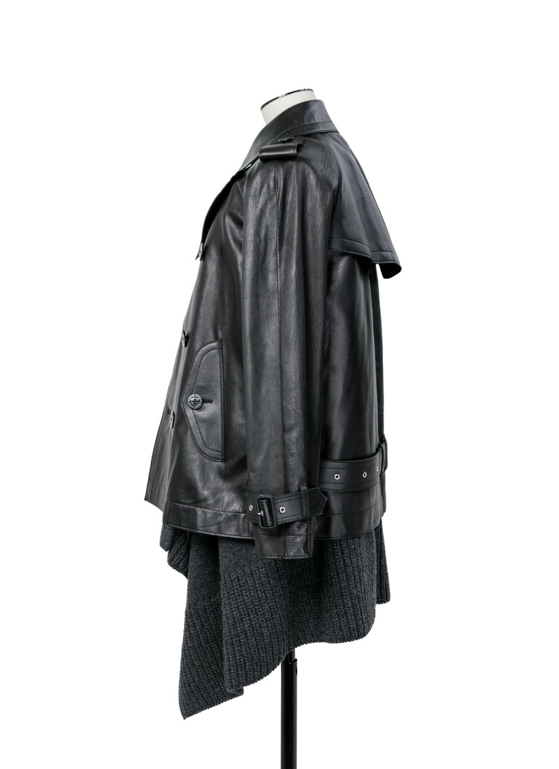 Leather x Wool Knit Jacket 4
