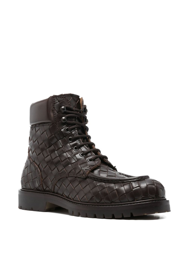 OFFICINE CREATIVE 30mm Boss 016 woven lace-up boots outlook