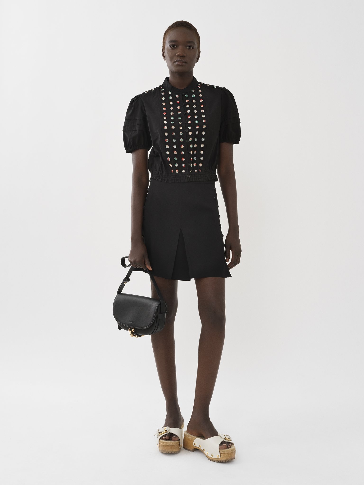 BUTTON-DETAILED MINI SKIRT - 2