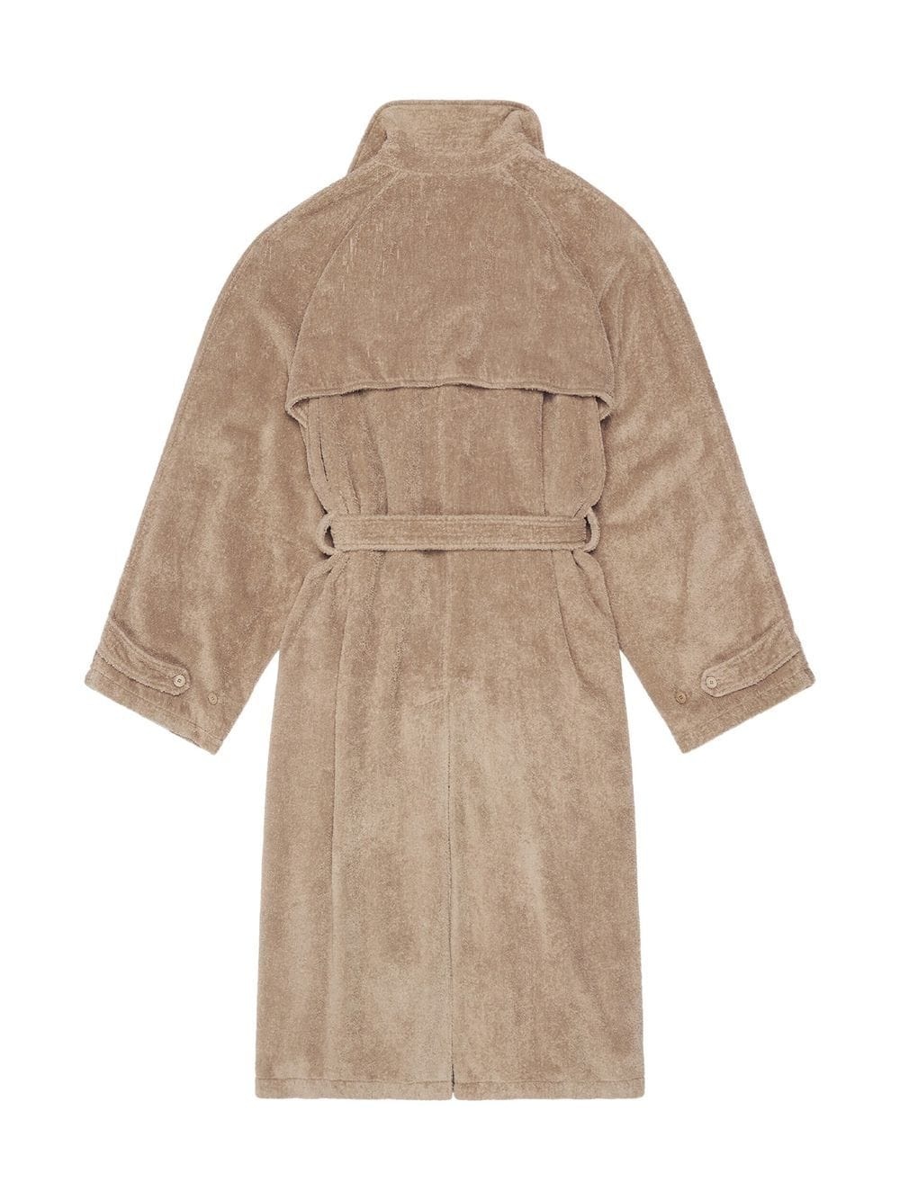 towelling-finish cotton trench-coat - 5
