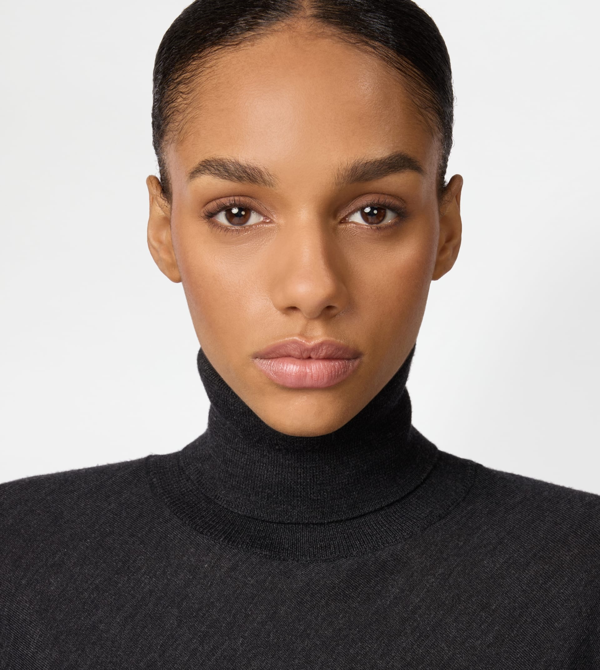 SILK BLEND TURTLENECK - GREY - 5