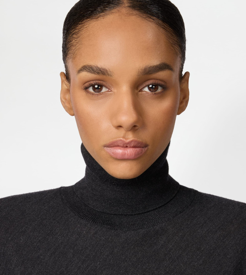 SILK BLEND TURTLENECK - GREY 5