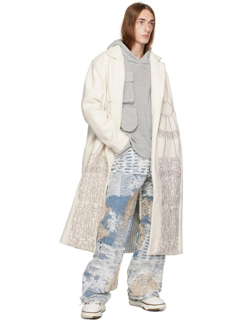 WHO DECIDES WAR Blue Grid Lace Jeans outlook