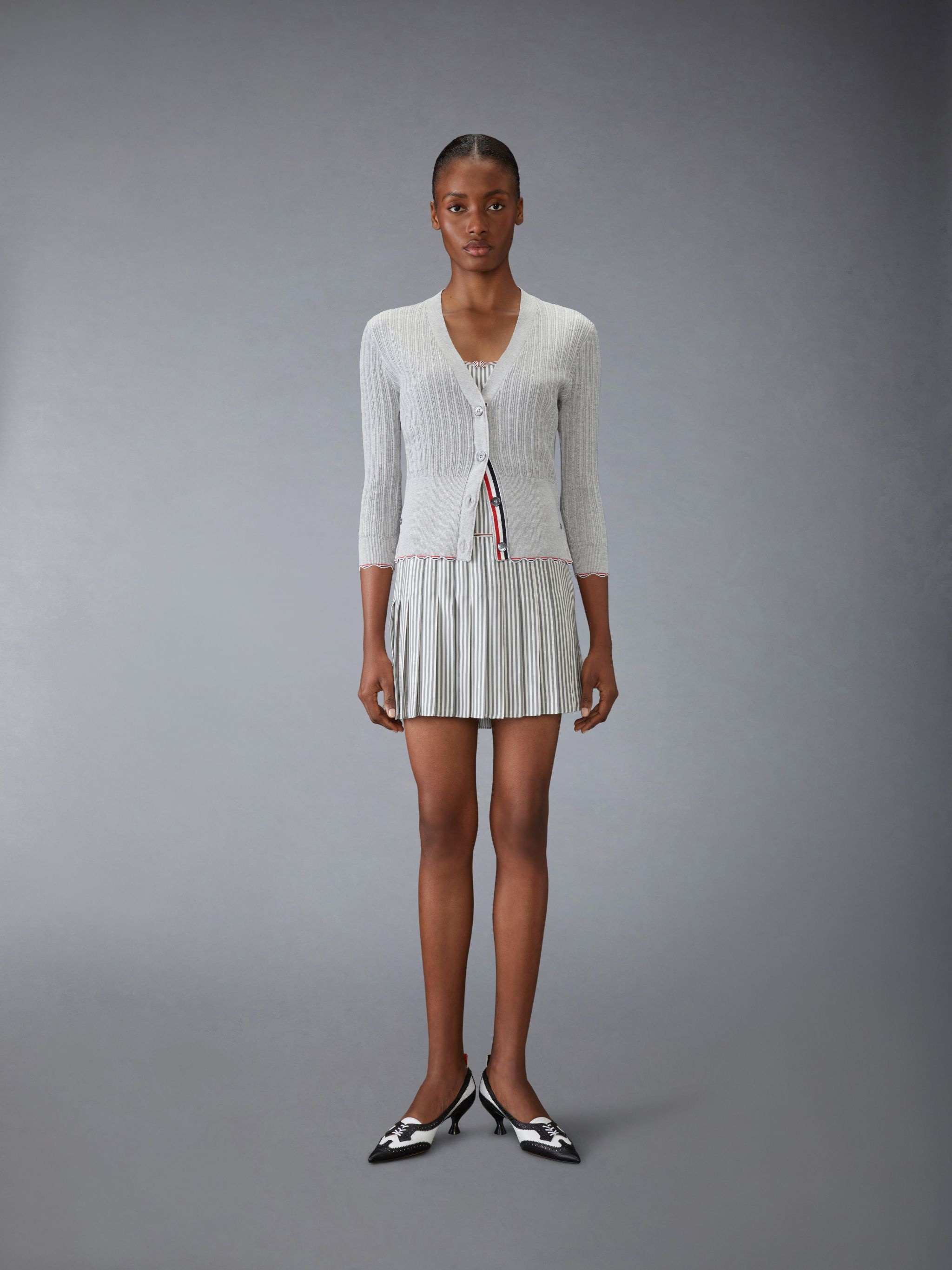SILK TWILL MINI PLEATED SLIP DRESS - 4