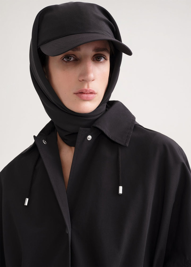 TOTEME Hooded drawstring parka black - 7520636600484 | REVERSIBLE