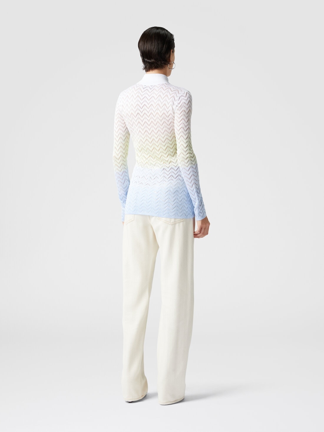 Gradient chevron viscose knit shirt - 3
