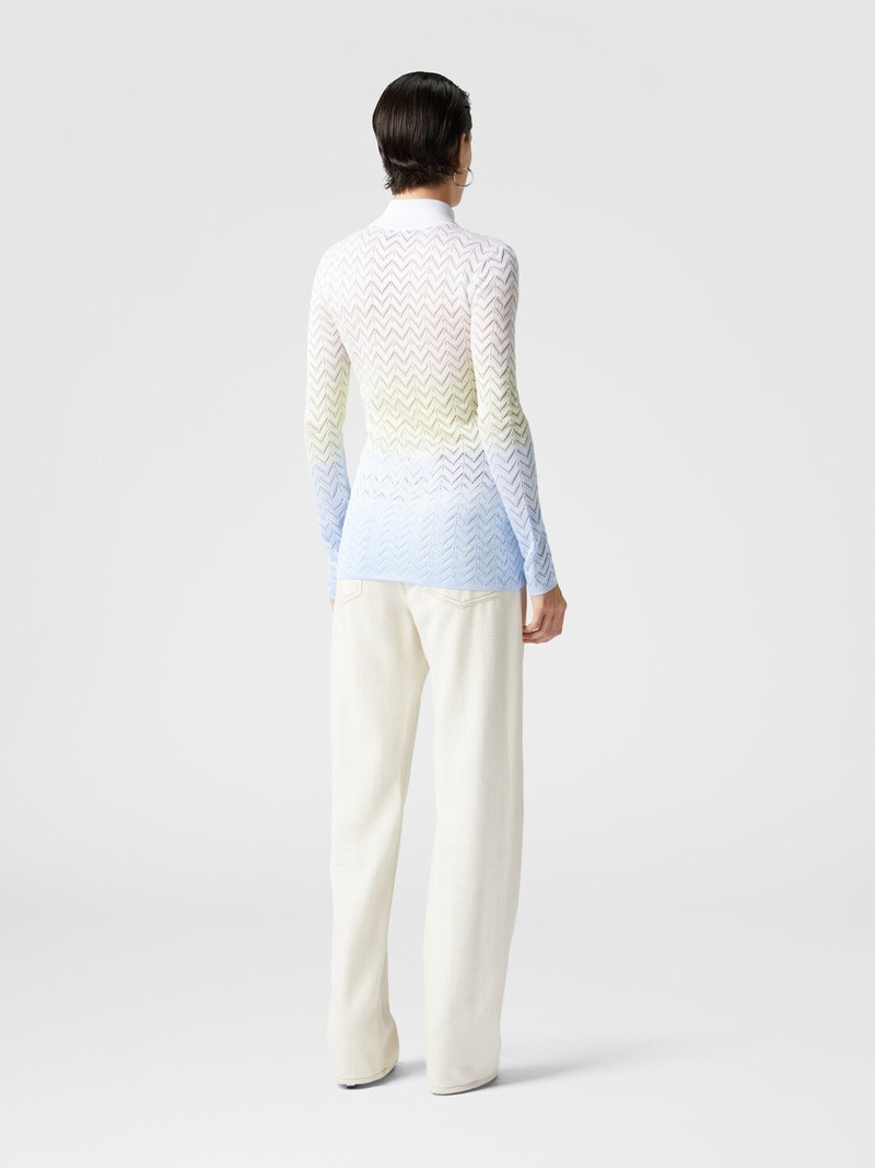 Gradient chevron viscose knit shirt 3
