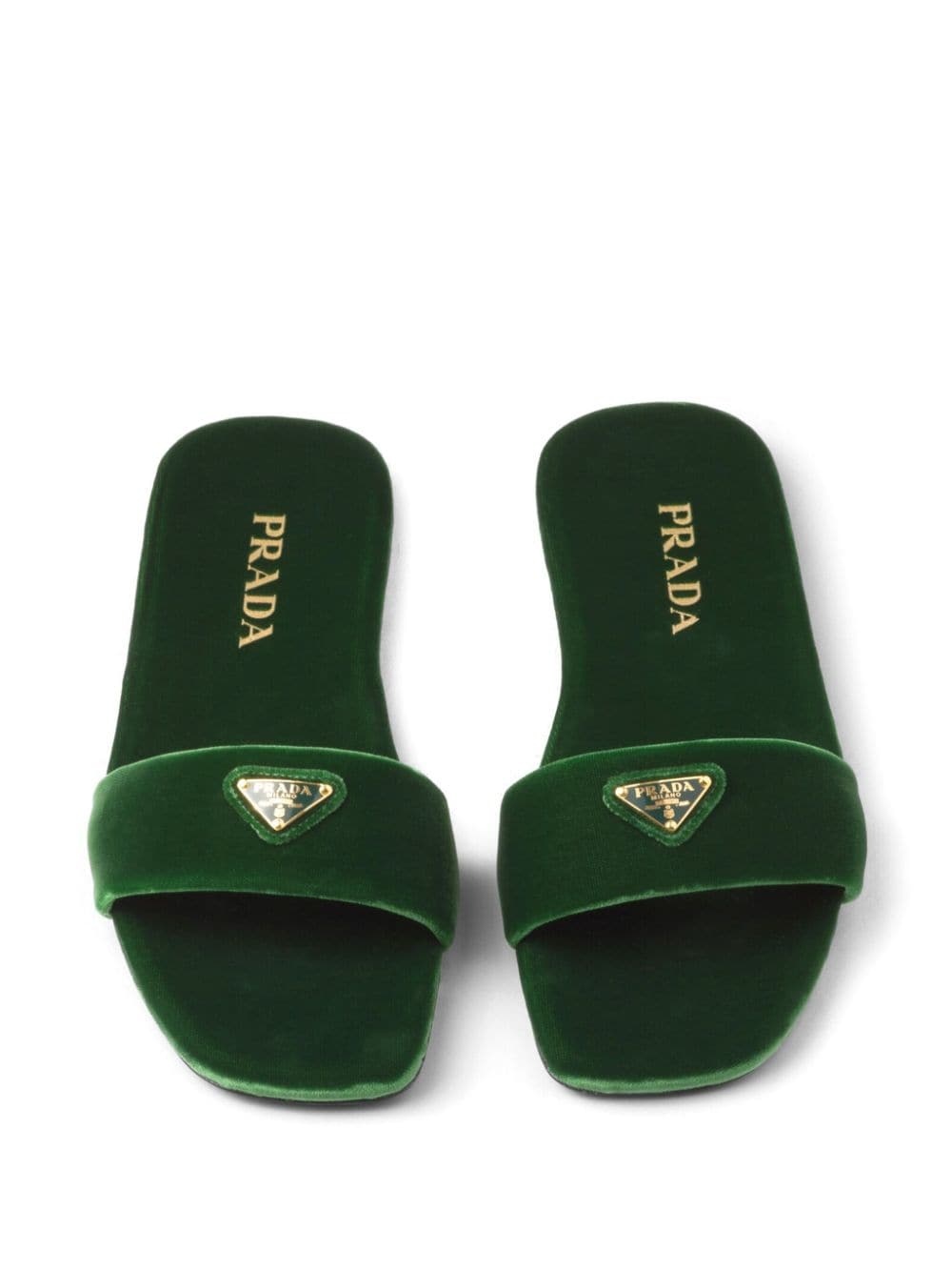 triangle-logo velvet slides - 4