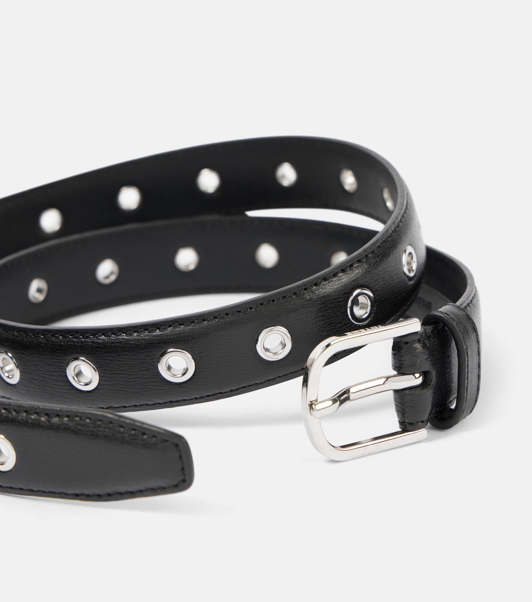 Embellished leather belt - 3