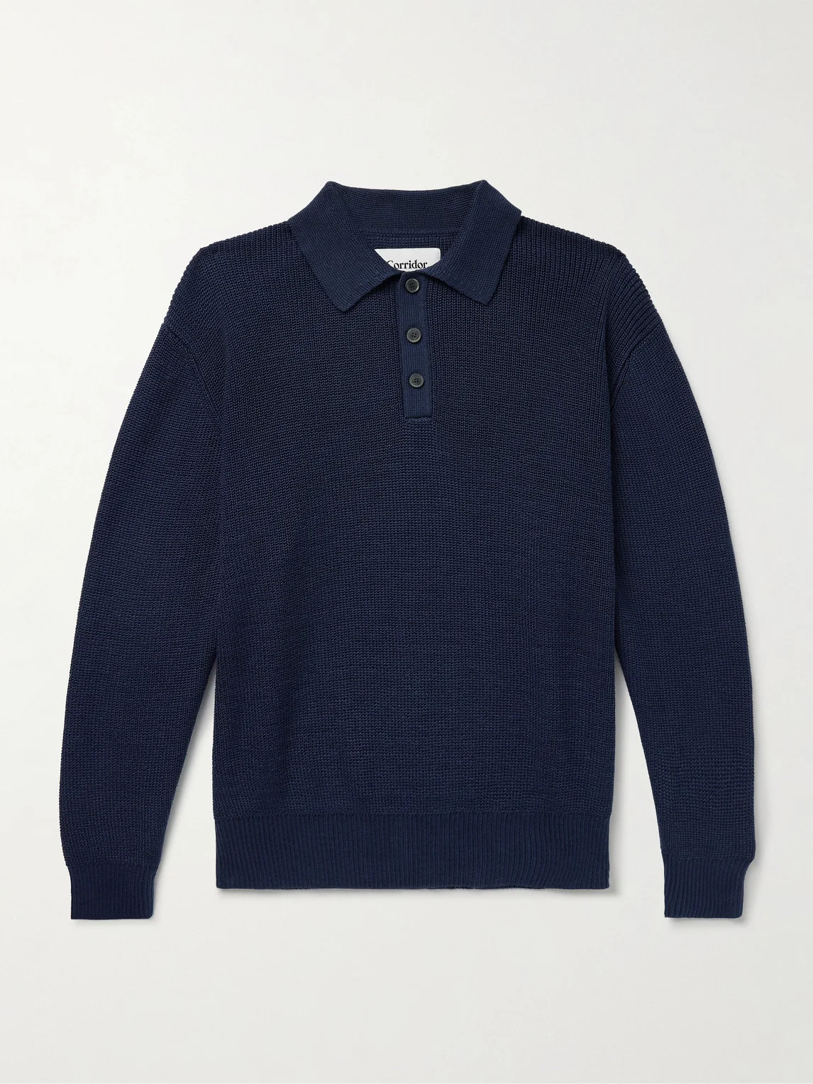 Ribbed Organic Mercerised Cotton Polo Shirt - 1