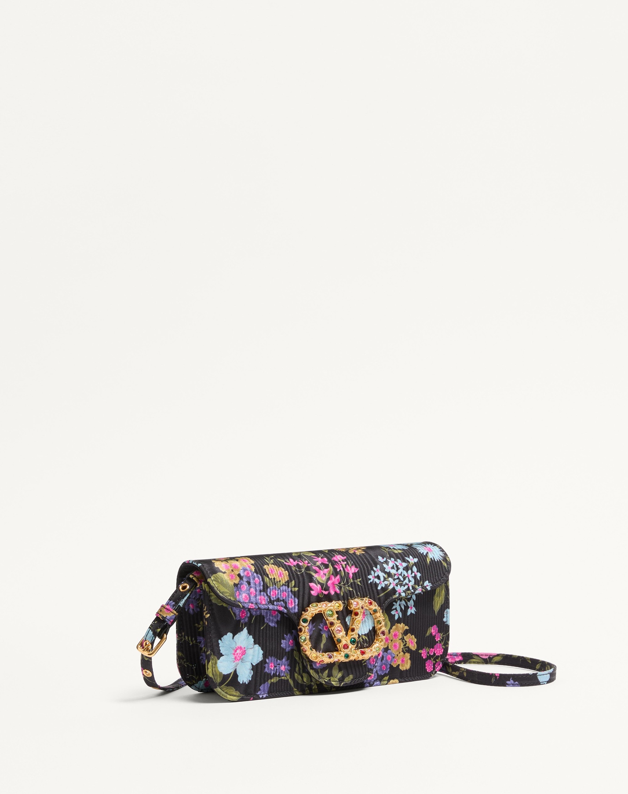 VALENTINO GARAVANI LOCÒ CLUTCH IN PAPIER FLORAL FABRIC WITH VLOGO SIGNATURE JEWEL DETAIL - 2