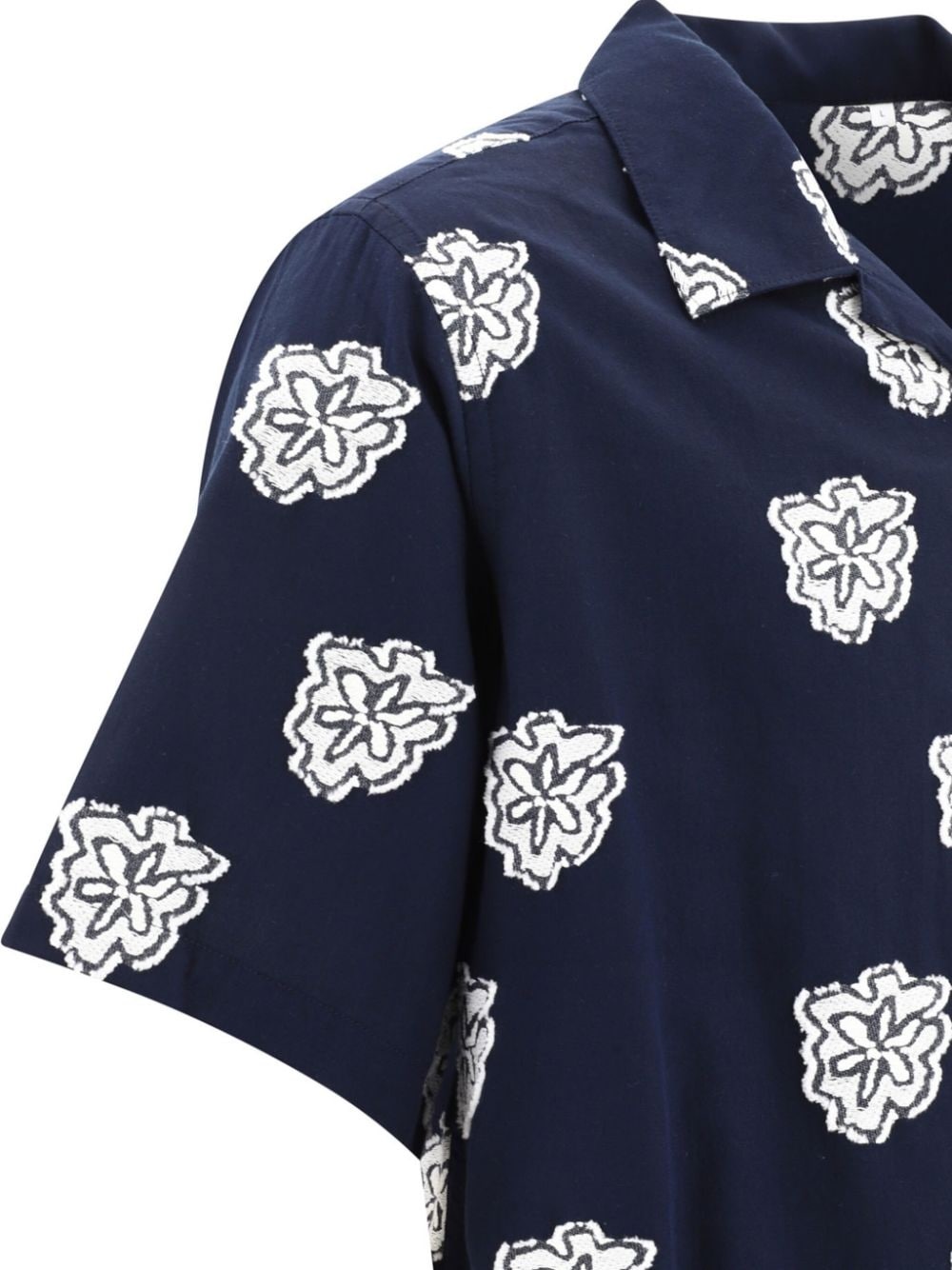 Leo floral-appliquÃ© cotton shirt - 4