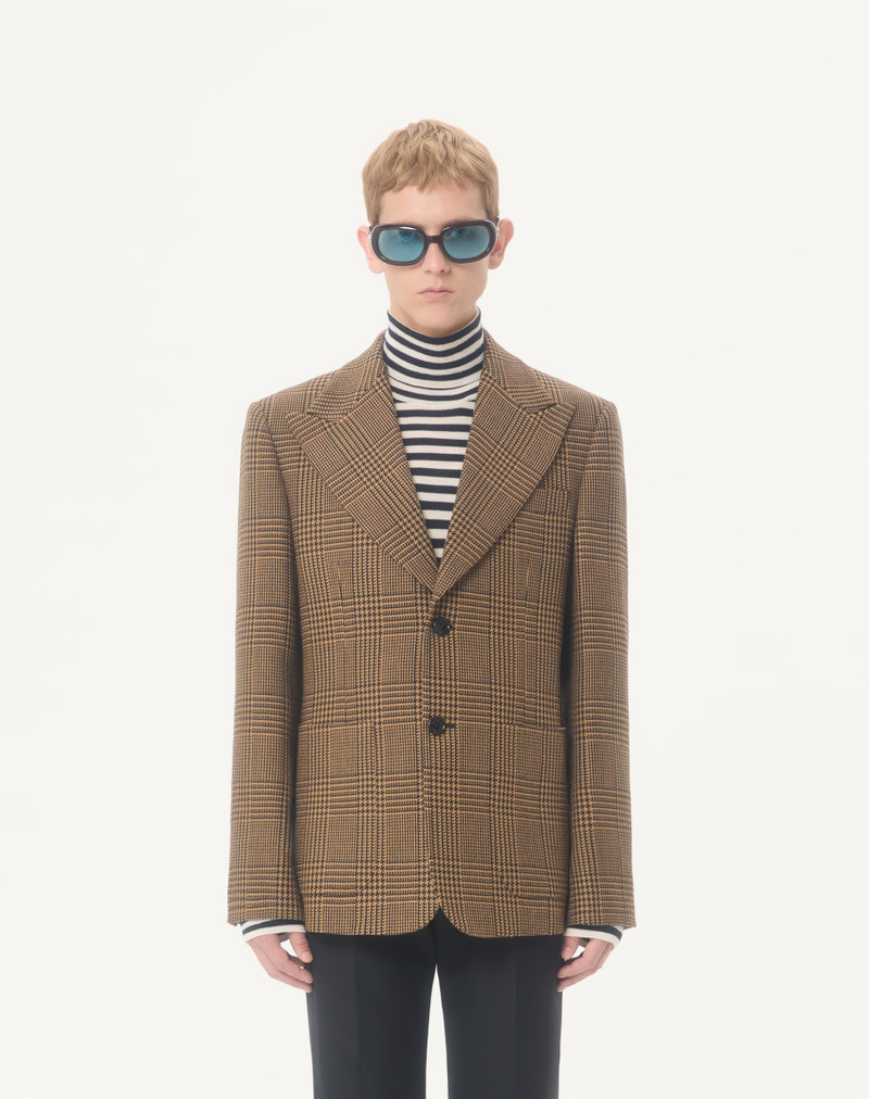 VALENTINO SINGLE-BREASTED WOOL JACKET WITH GLEN PLAID PATTERN 4