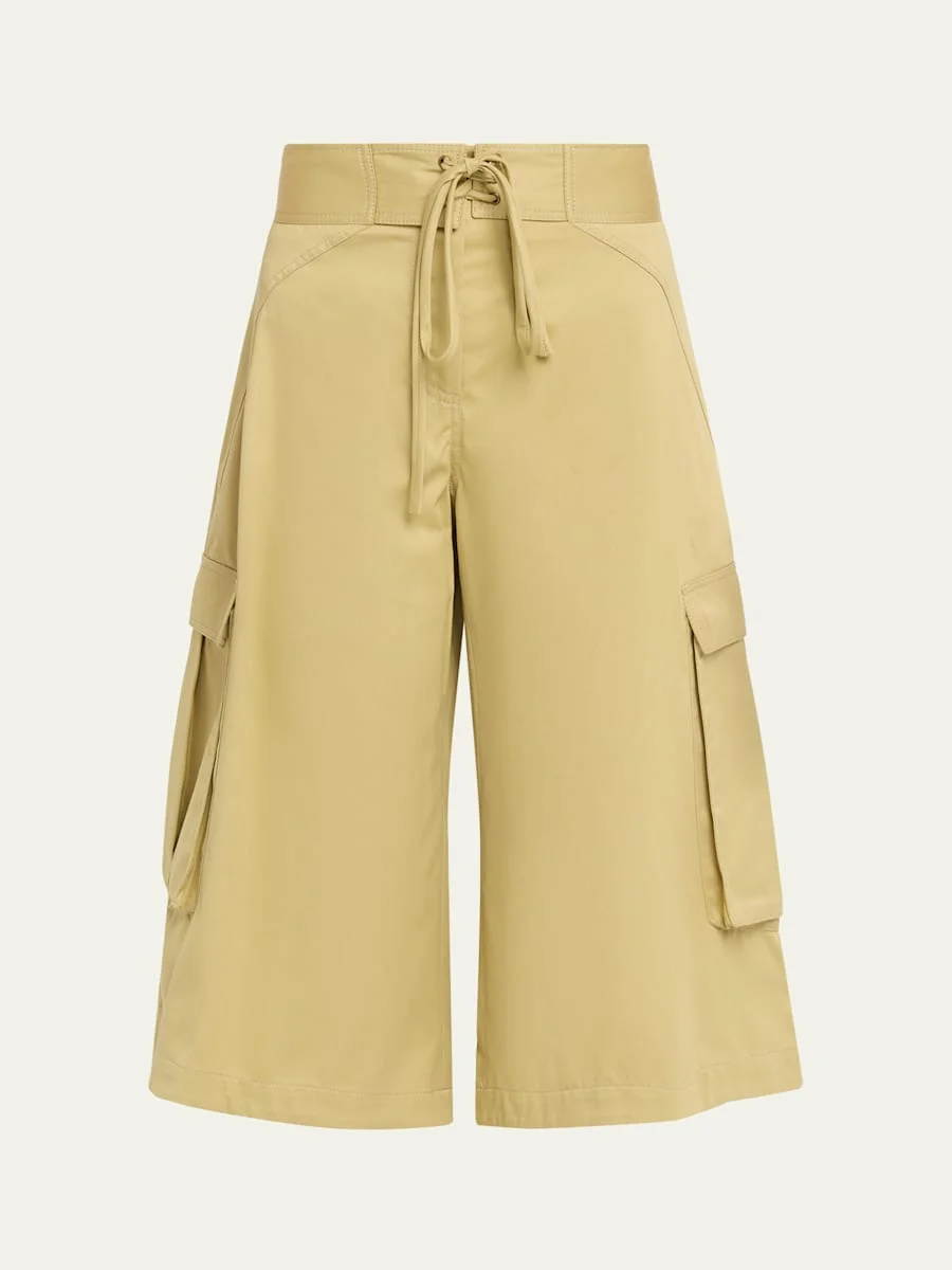 Laced Cotton Cargo Surf Shorts - 1