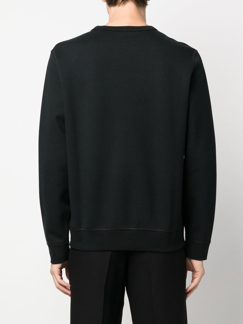 embroidered-logo crew neck jumper 4