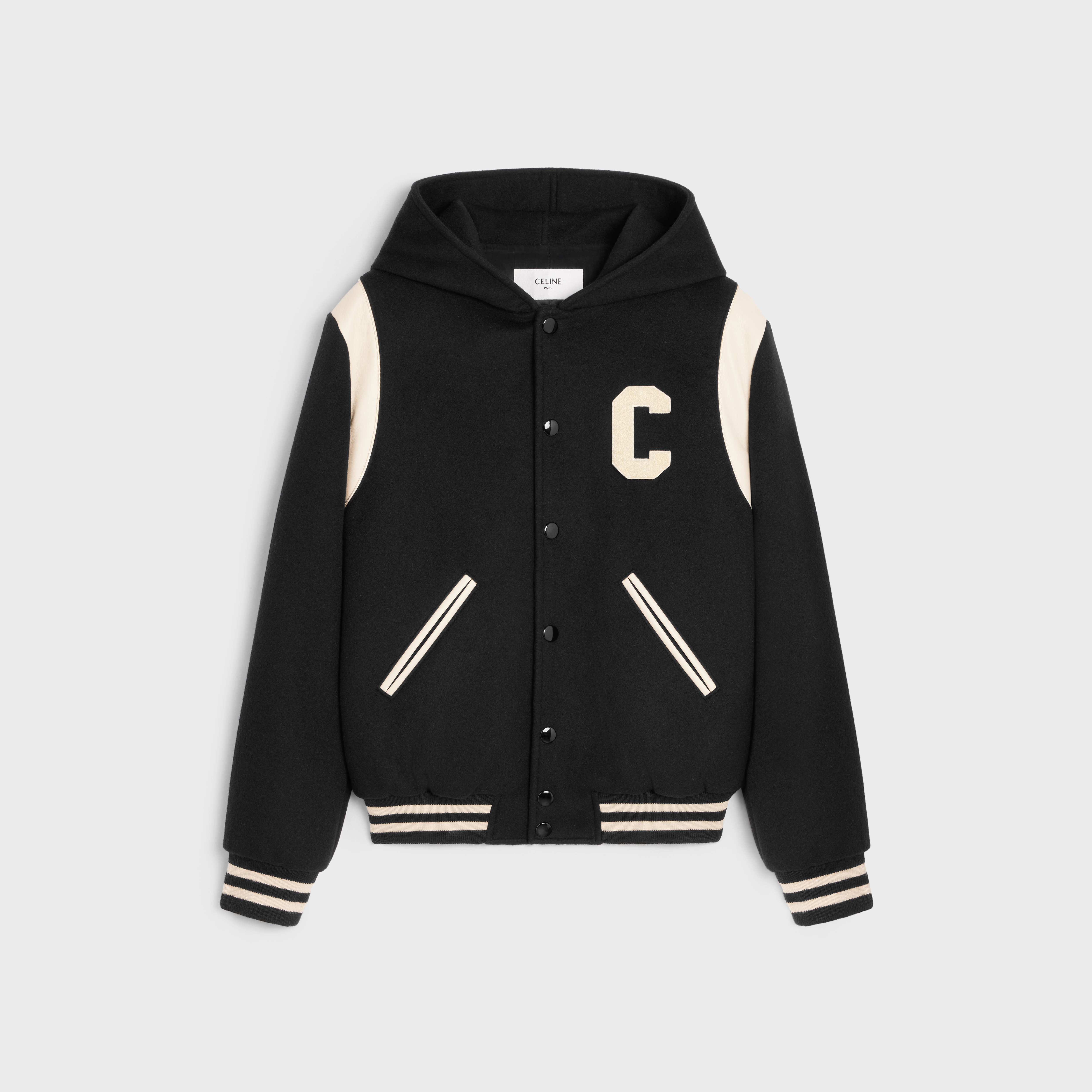 hooded teddy jacket in cashmere wool - 1