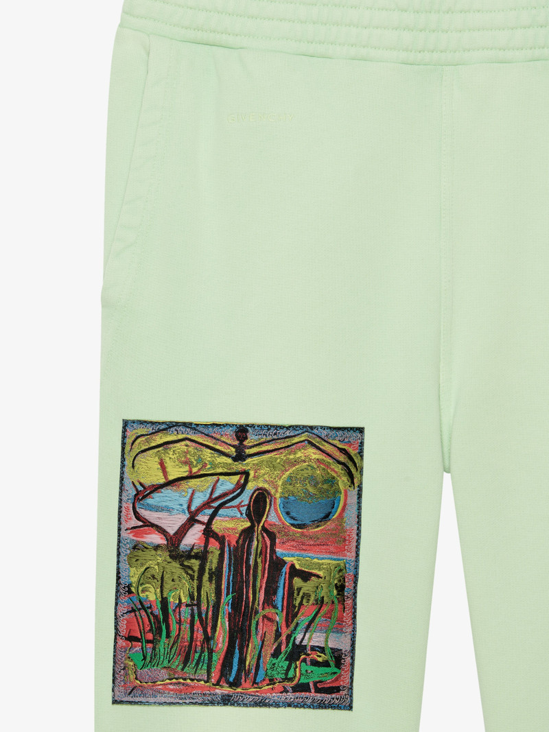 SLIM FIT JOGGER PANTS IN FELPA WITH REAPER EMBROIDERED PATCH 5