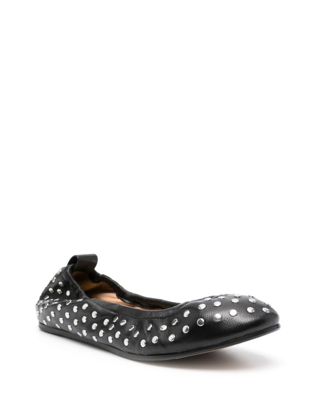 studded leather ballerina shoes - 2