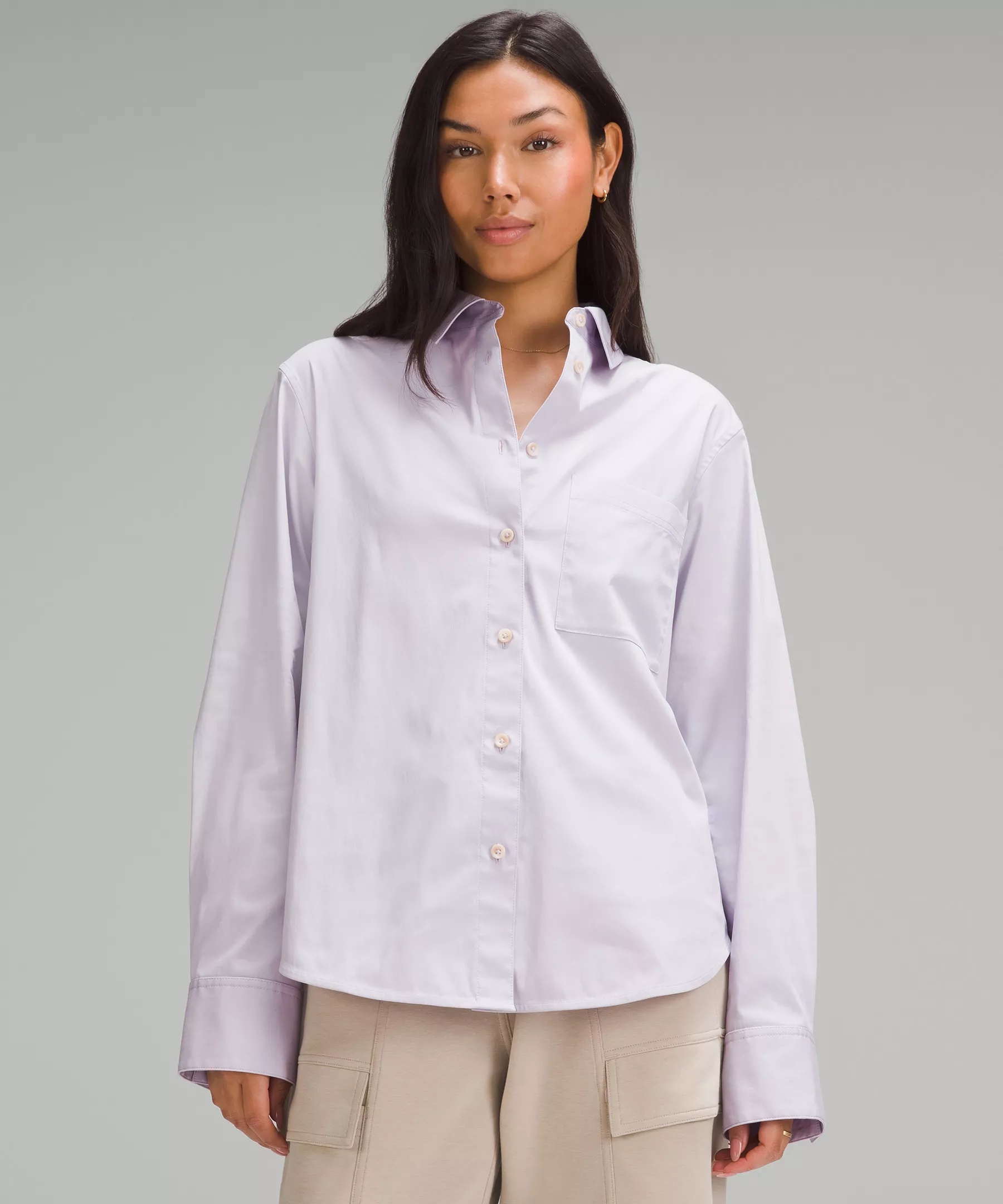 lululemon Relaxed-Fit Cotton-Blend Poplin Button-Down Shirt 