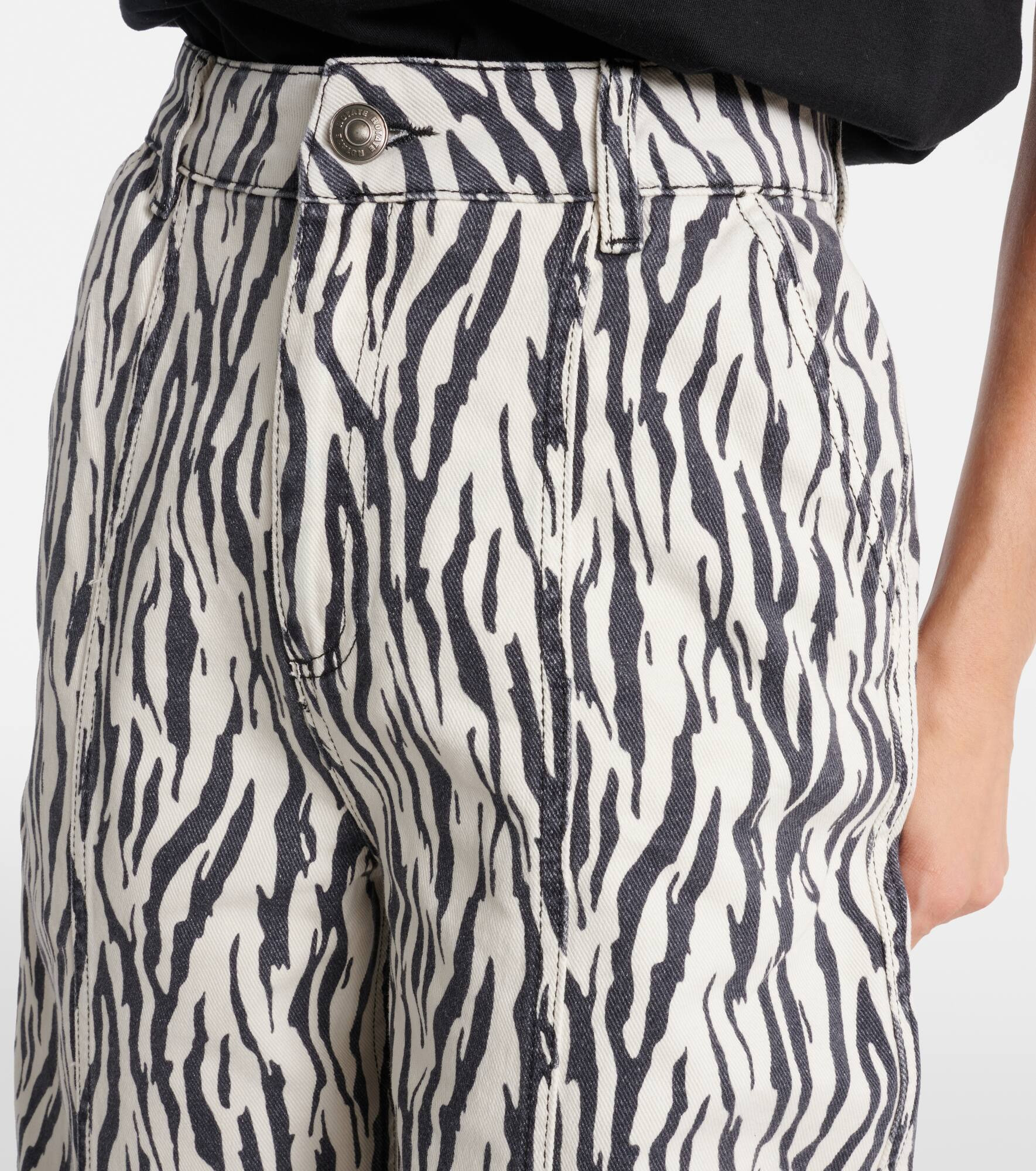 Printed cotton twill cargo pants - 4
