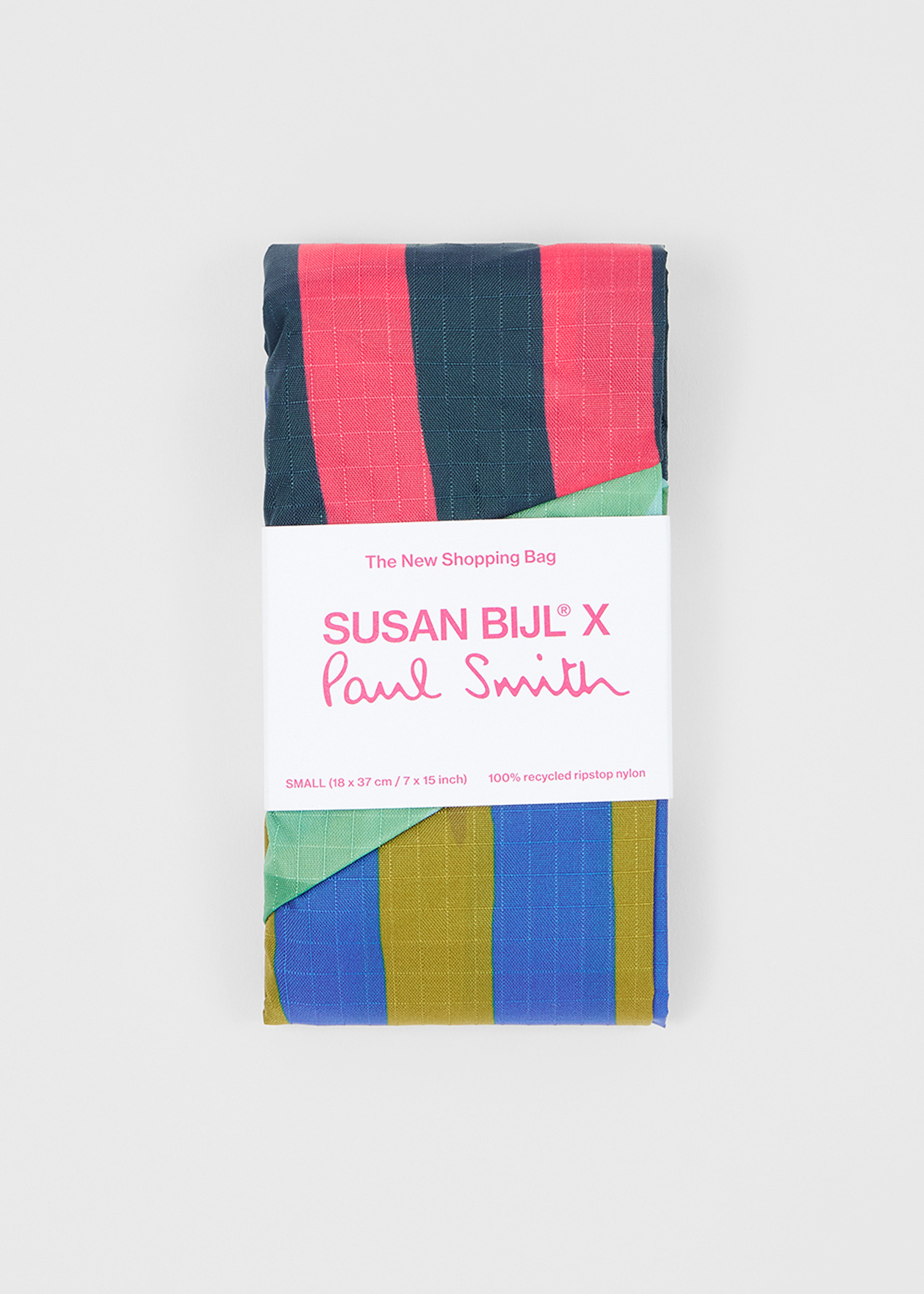 Susan Bijl x Paul Smith - Pink Mixed-Stripe 'The New Shopping Bag' Small - 2
