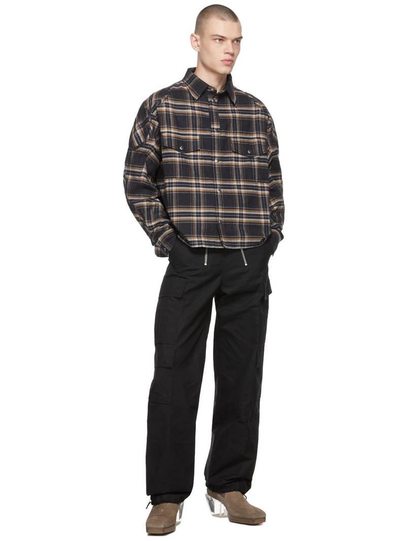 GmbH Black & Orange Flannel Shirt outlook