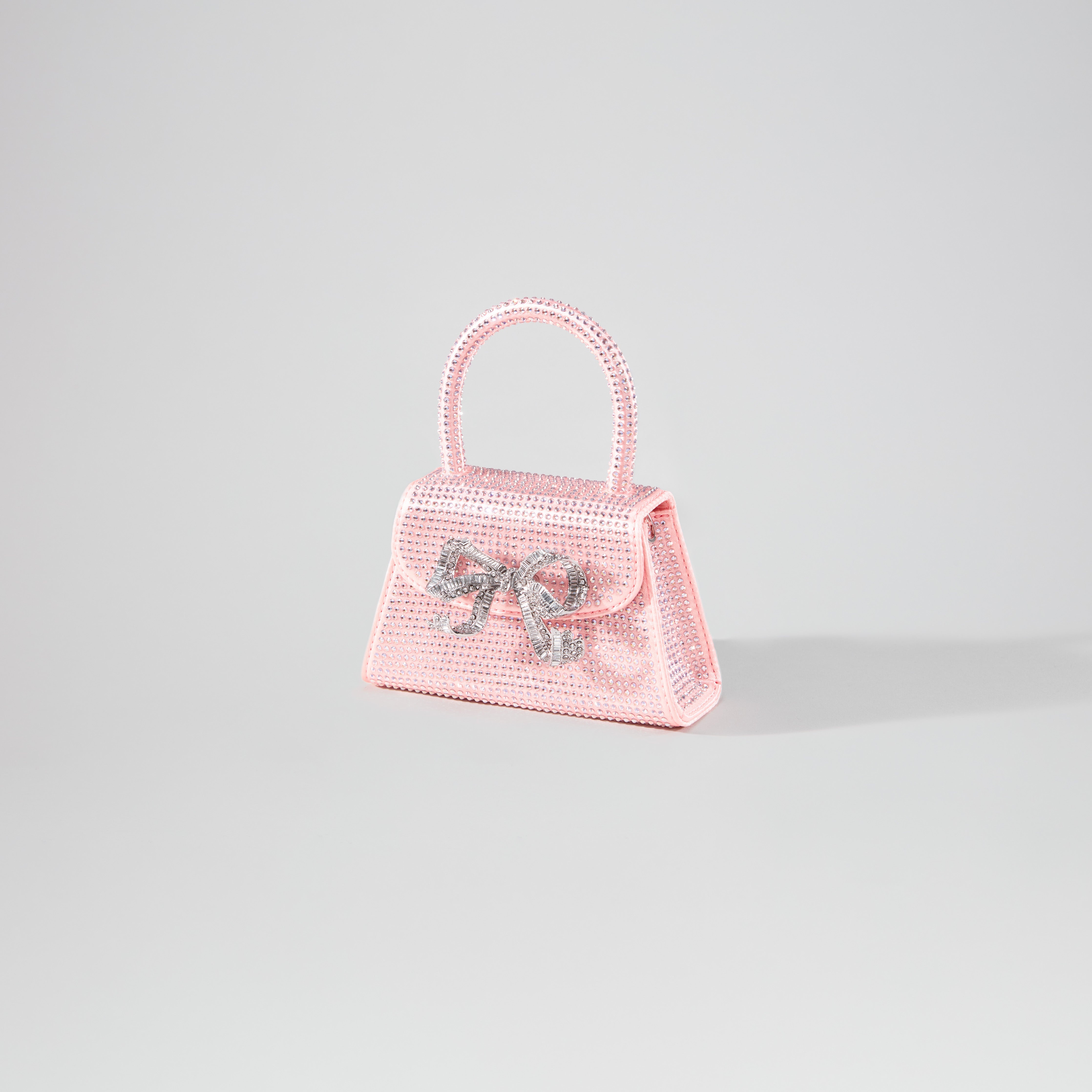 Pink Rhinestone Micro Bow Bag - 2