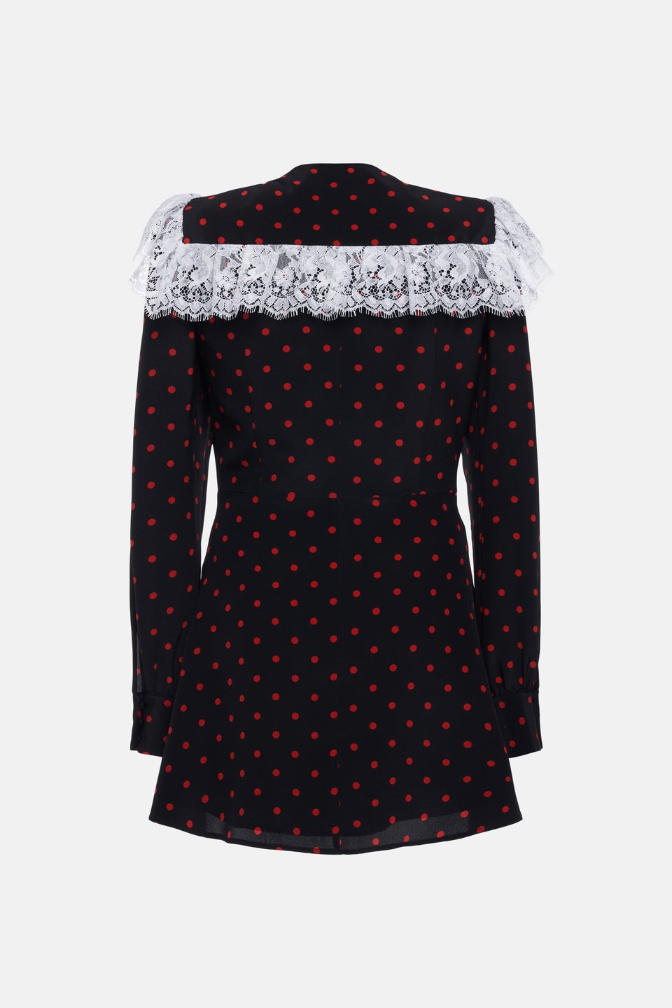 POLKA DOT PRINT SILK MINI DRESS WITH JWL BUTTONS - 2