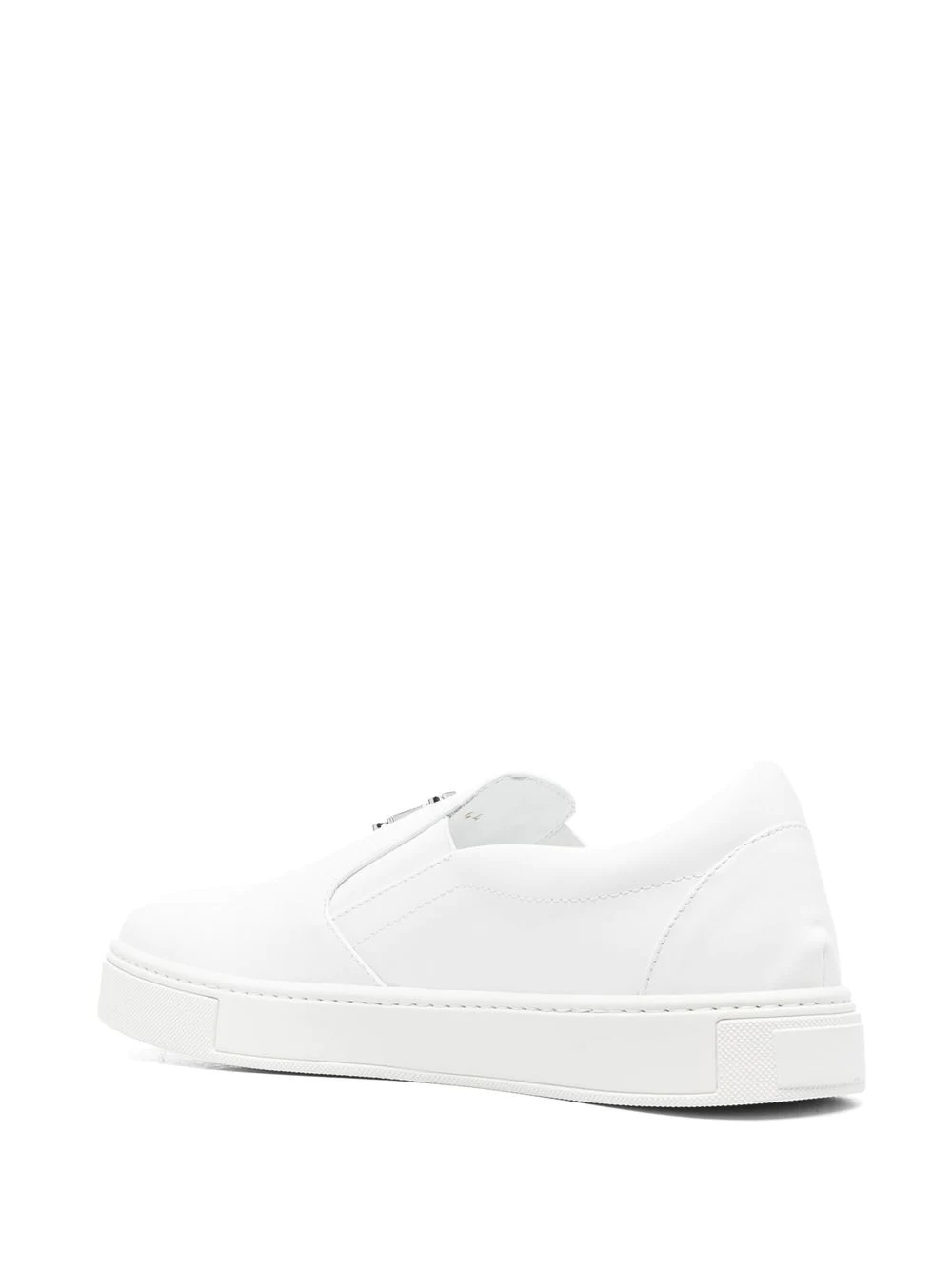 logo-plaque slip-on sneakers - 3