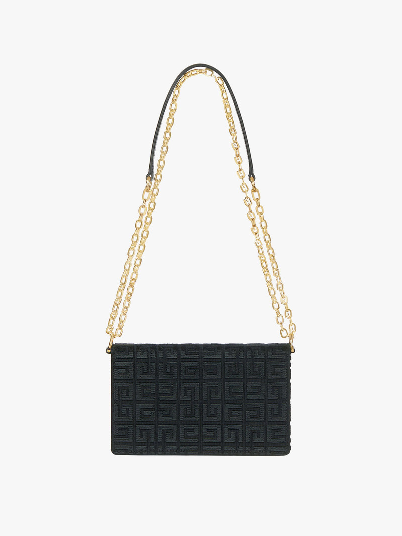 SMALL 4G BAG IN 4G EMBROIDERED CANVAS WITH CHAIN 5