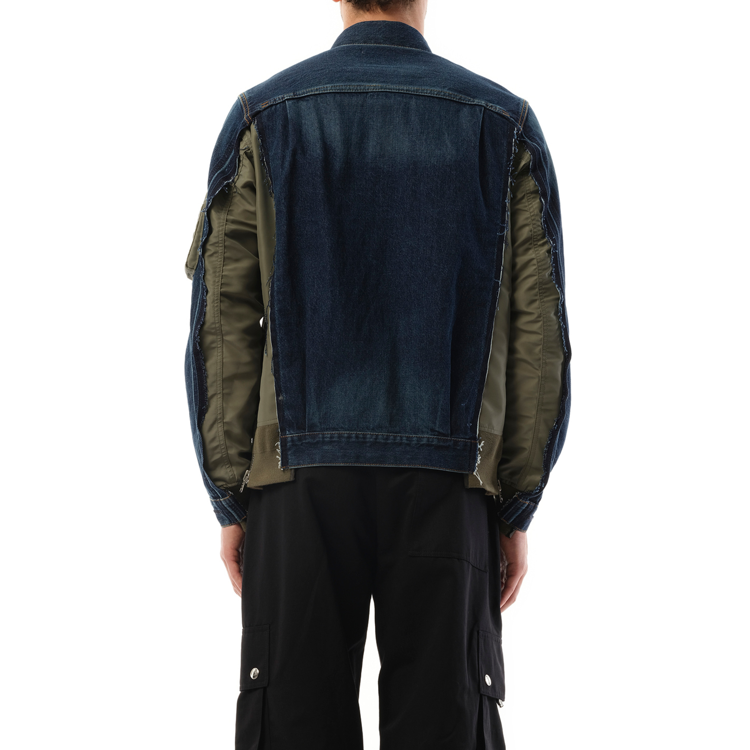 Denim Nylon Twill Jacket in Blue - 6