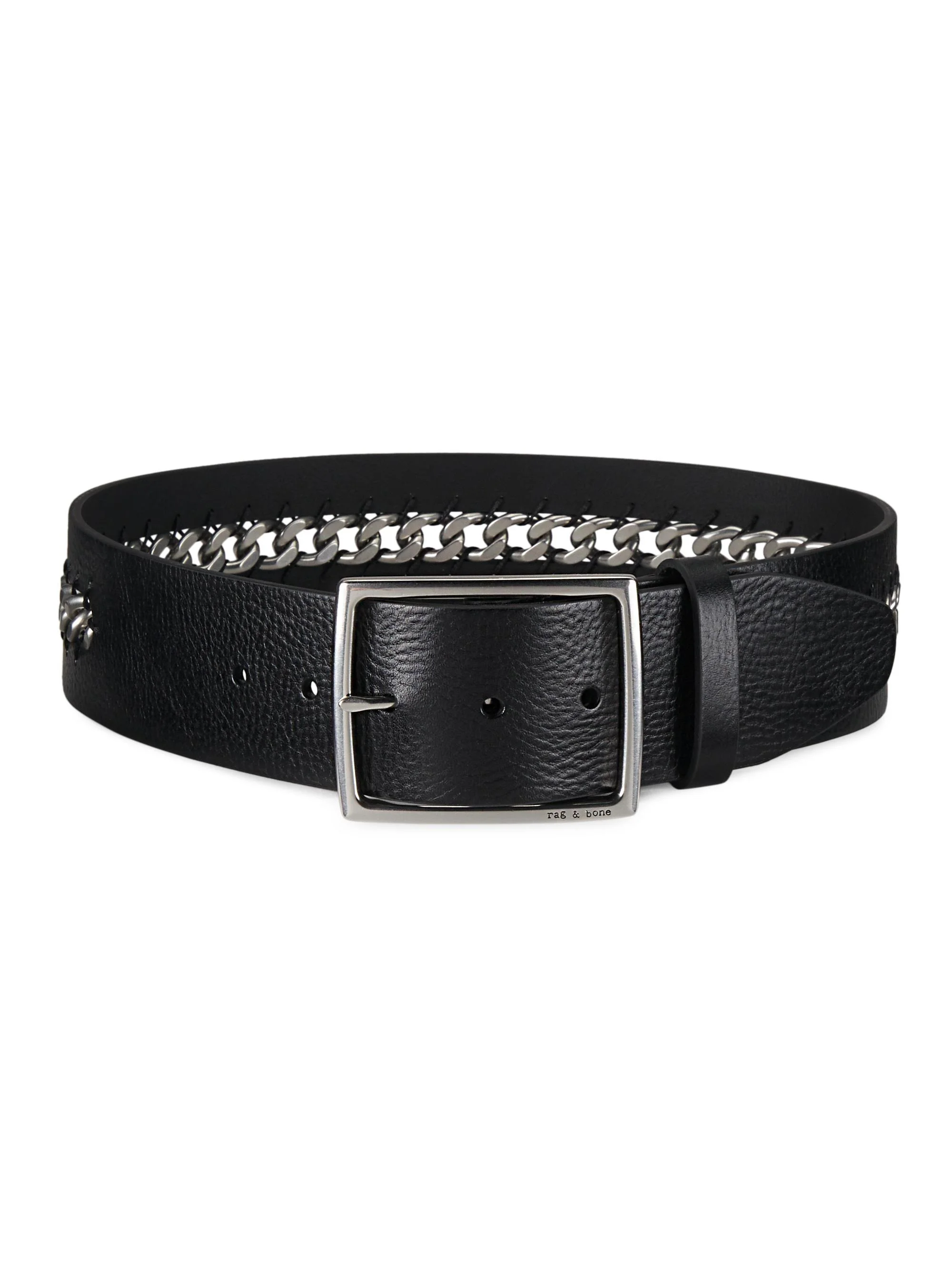 Women's Jumbo Boyfriend Chain Belt - Black - 1