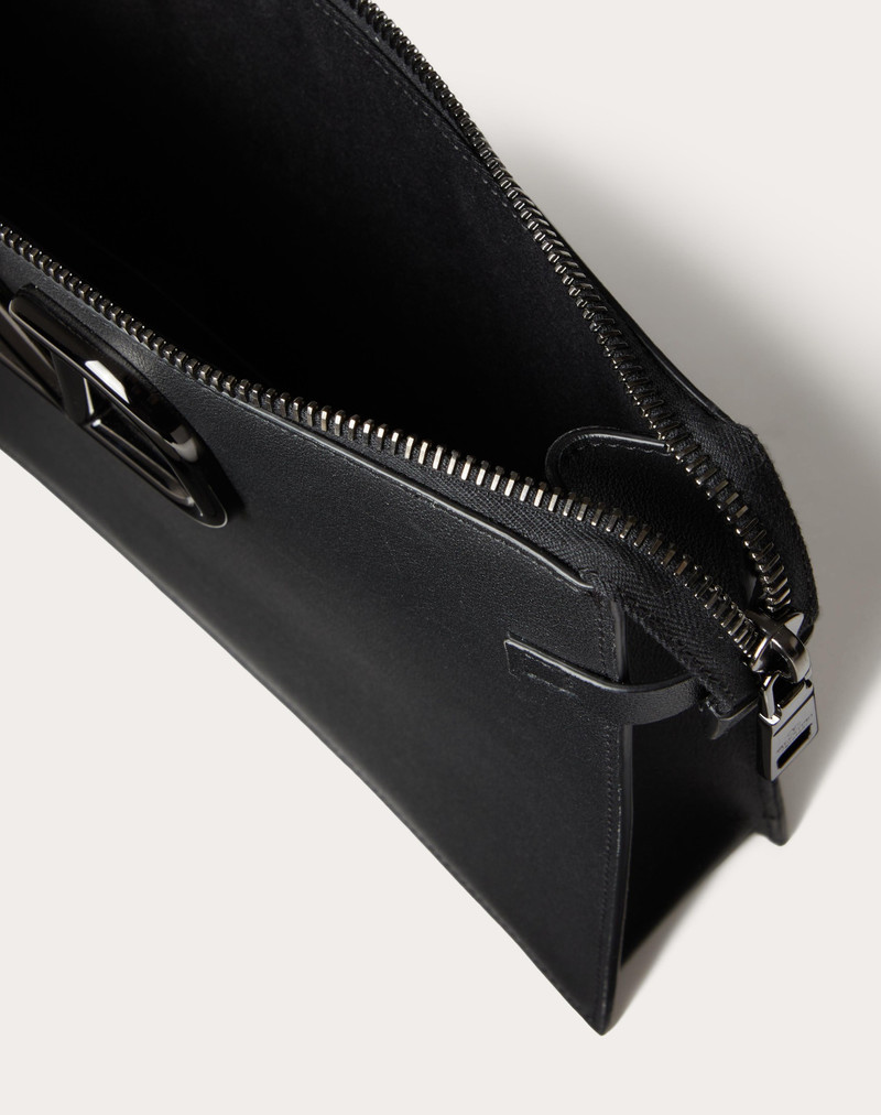 VLOGO SIGNATURE CALFSKIN POUCH 8