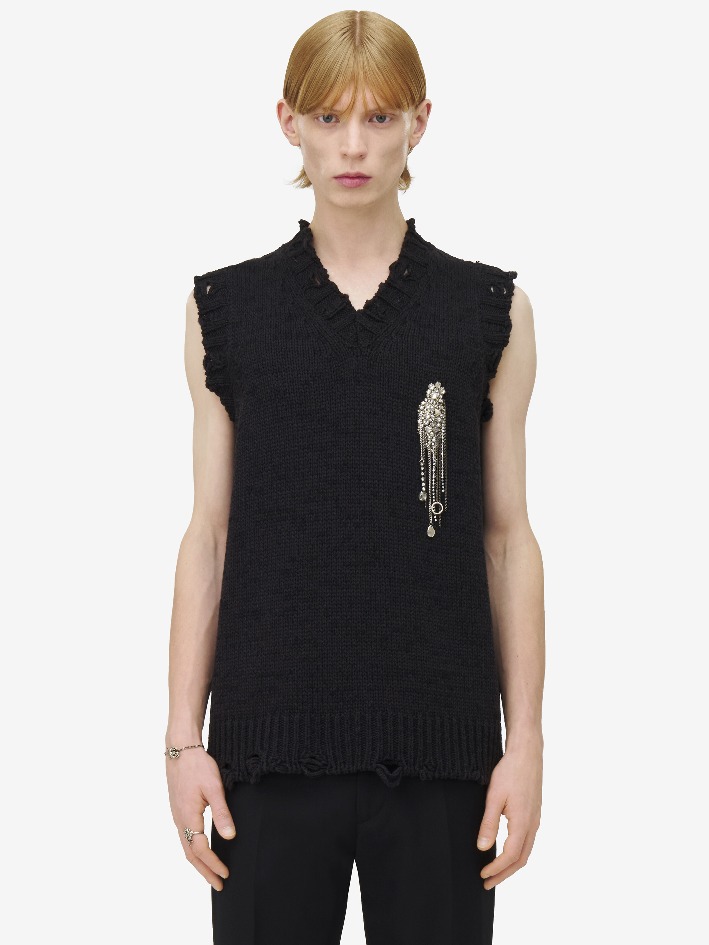 Patch Embroidery Distressed Tank Top - 2