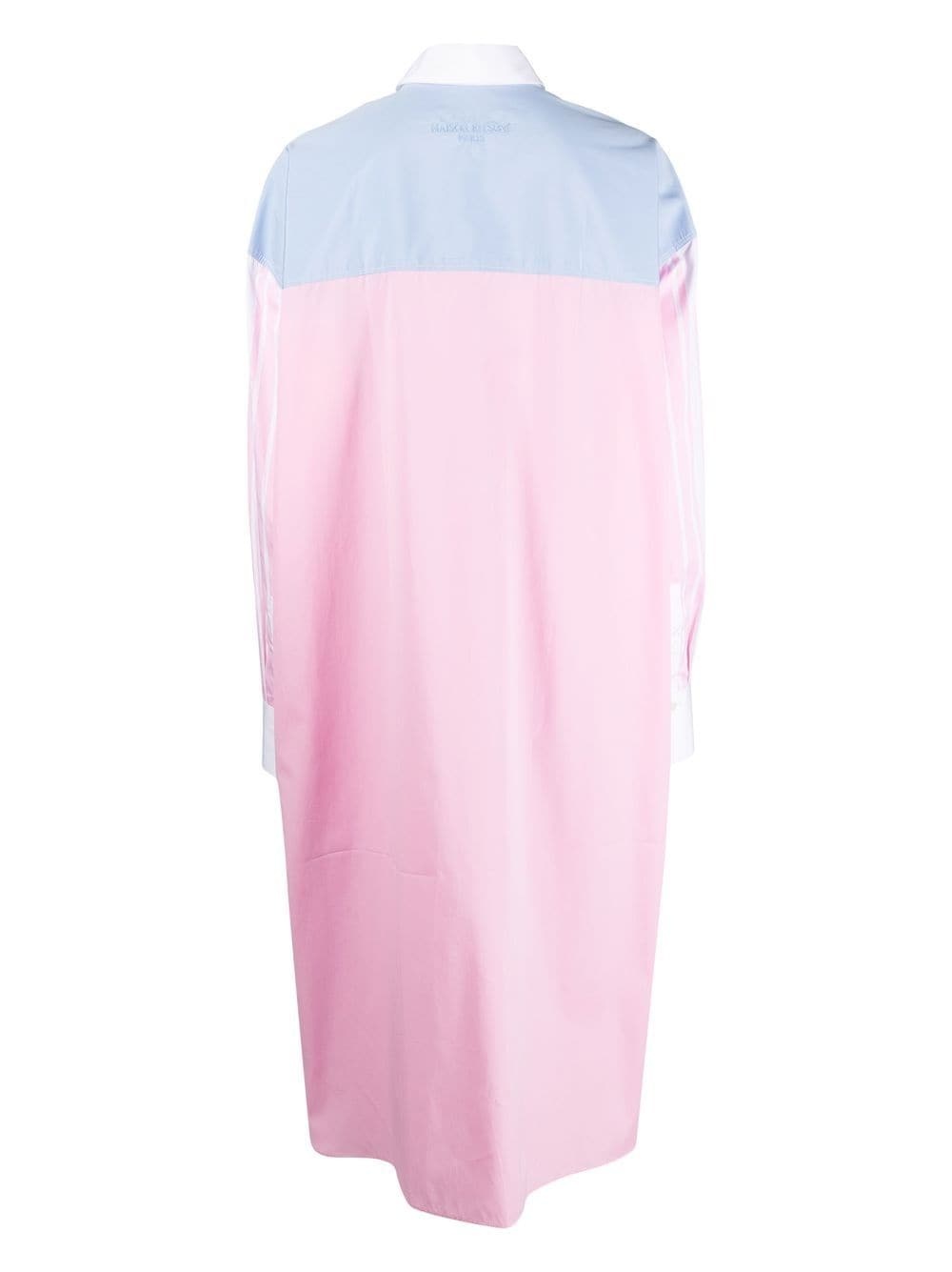 colour-block cotton shirt dress - 2