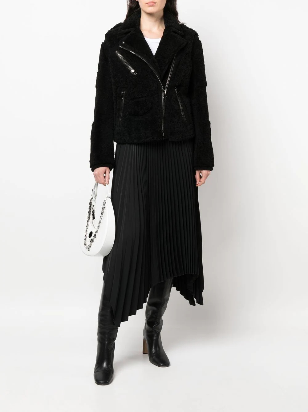 shearling zipped jacket - 2
