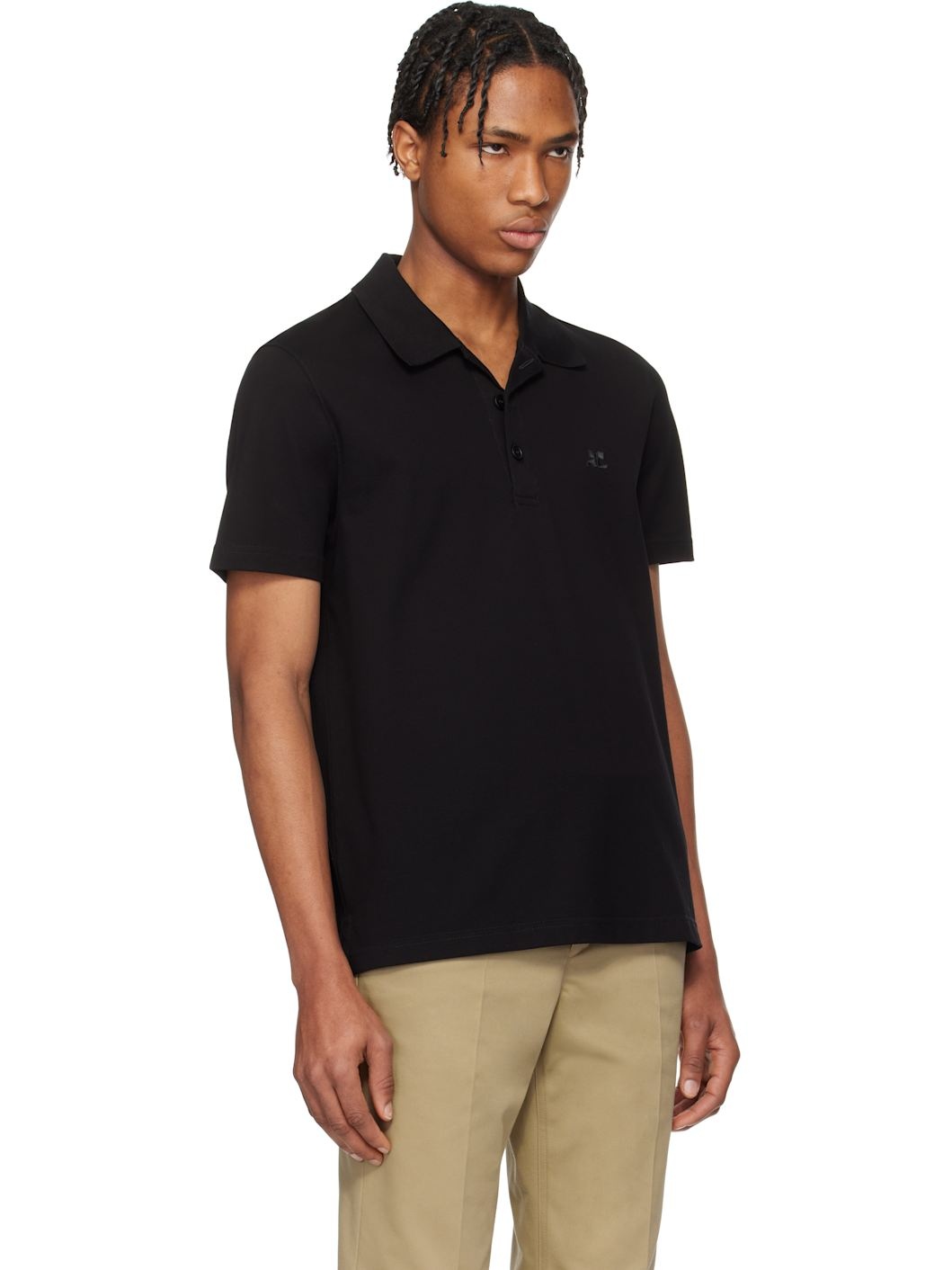 Black 'AC' Piqué Polo - 2