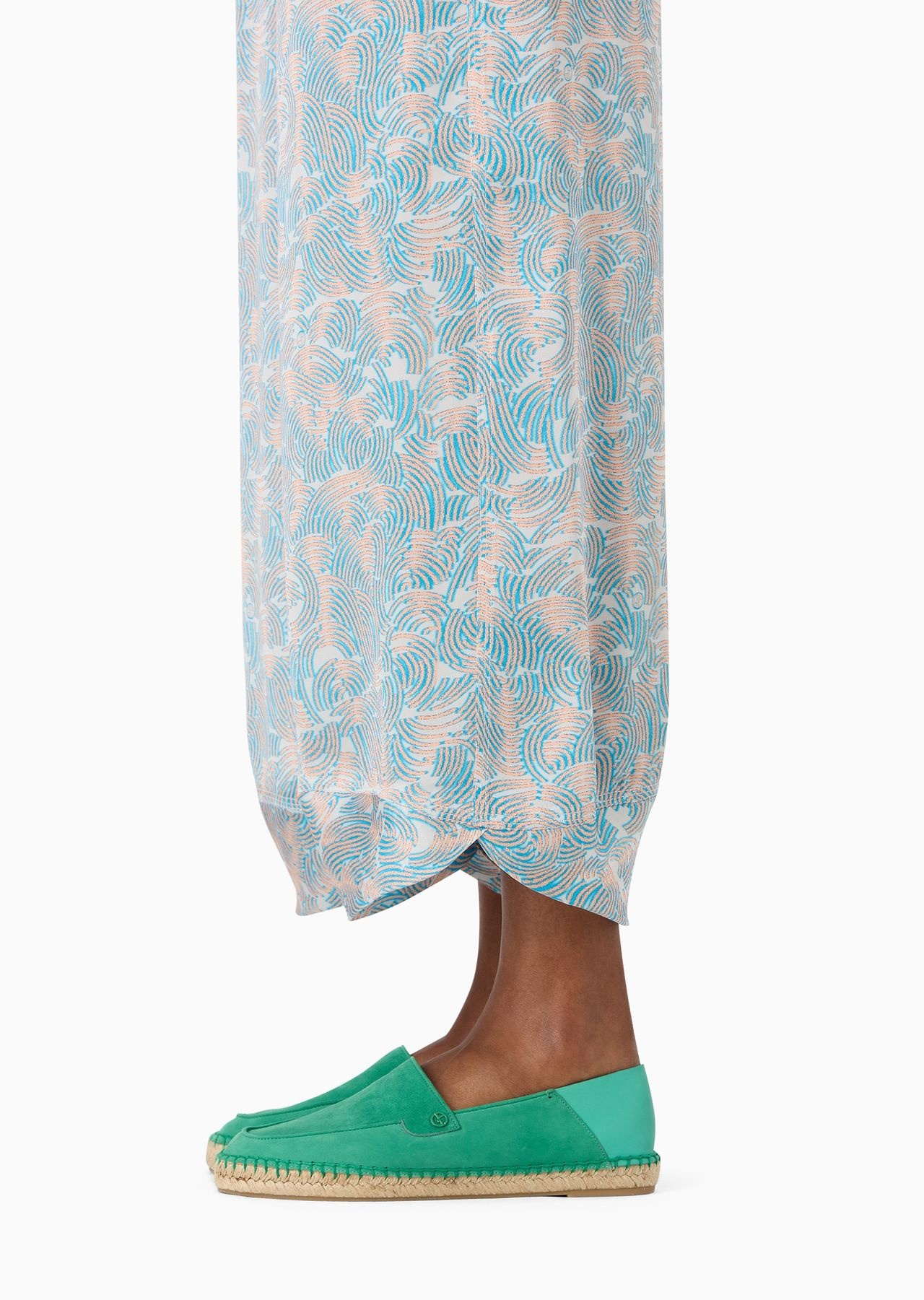 Wide printed silk trousers - 5