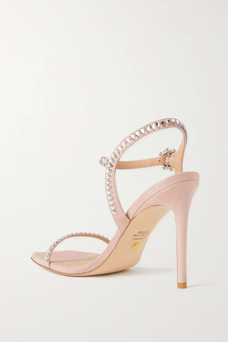 Gemcut Swarovski crystal-embellished suede sandals 3