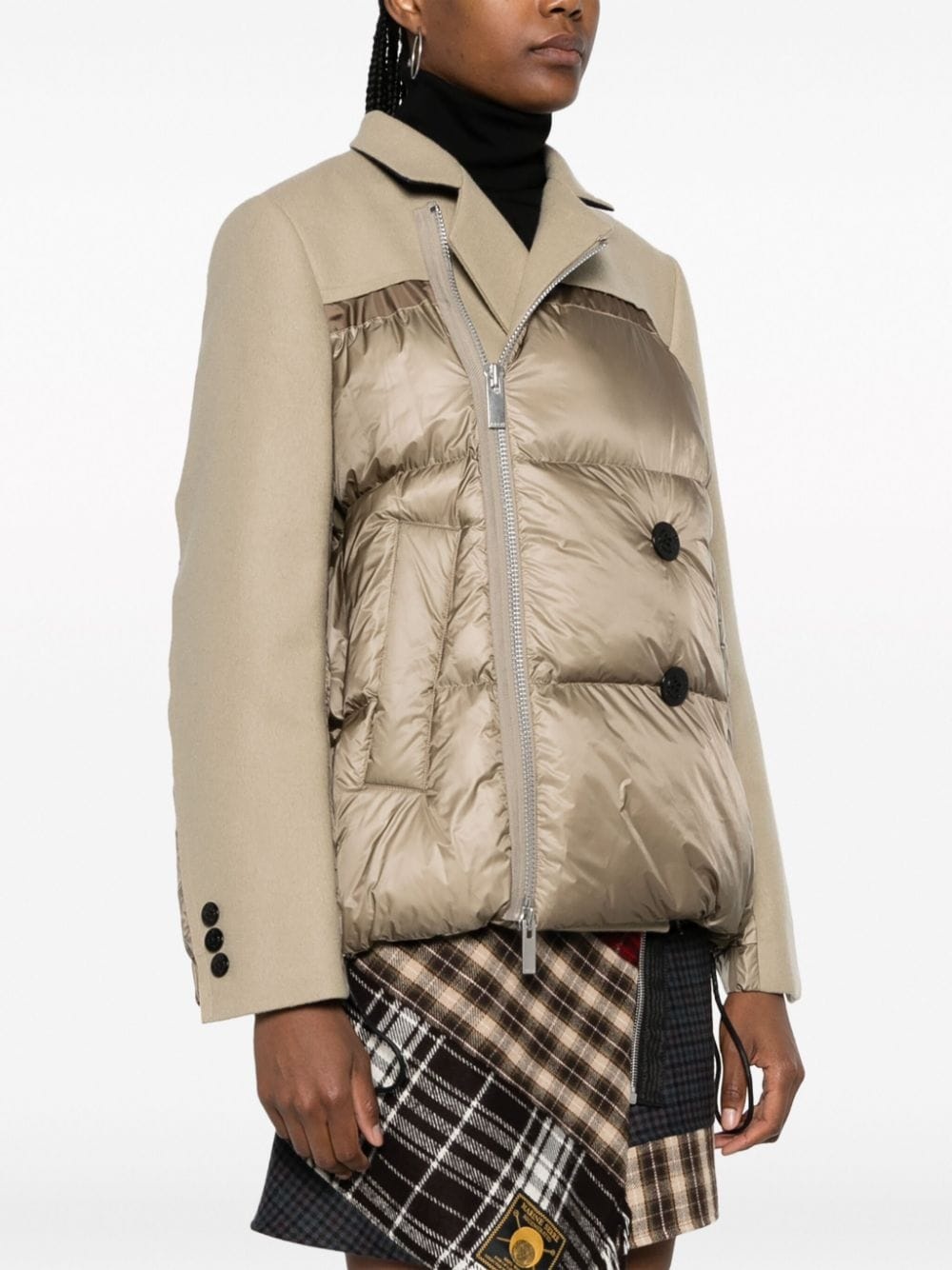 padded-panel wool jacket - 4
