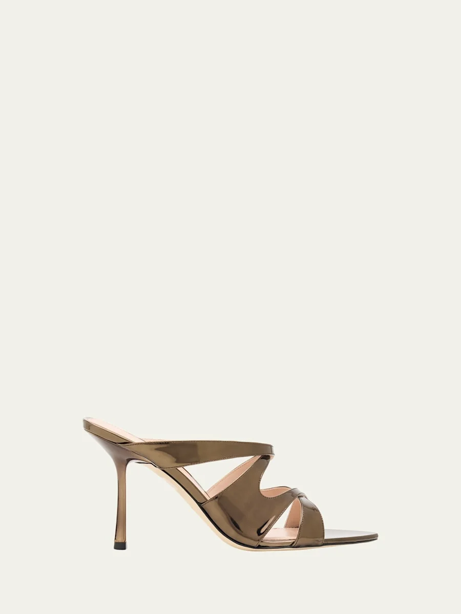 85mm Rubie Metallic Leather Mule Sandals - 1