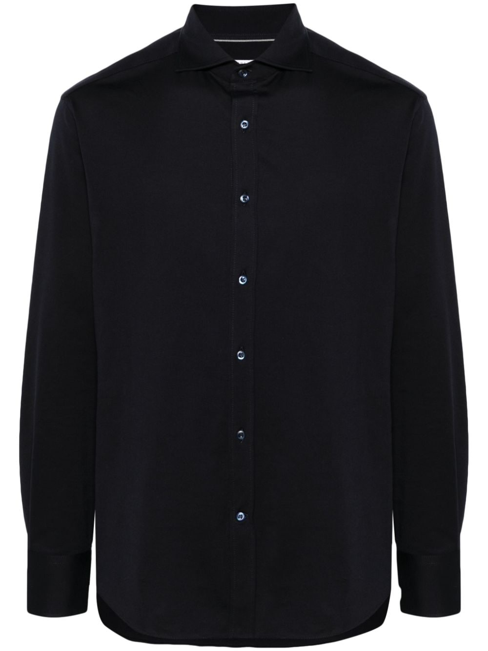 spread-collar cotton shirt - 1