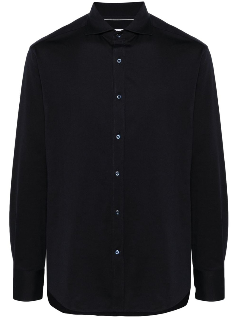 spread-collar cotton shirt 1