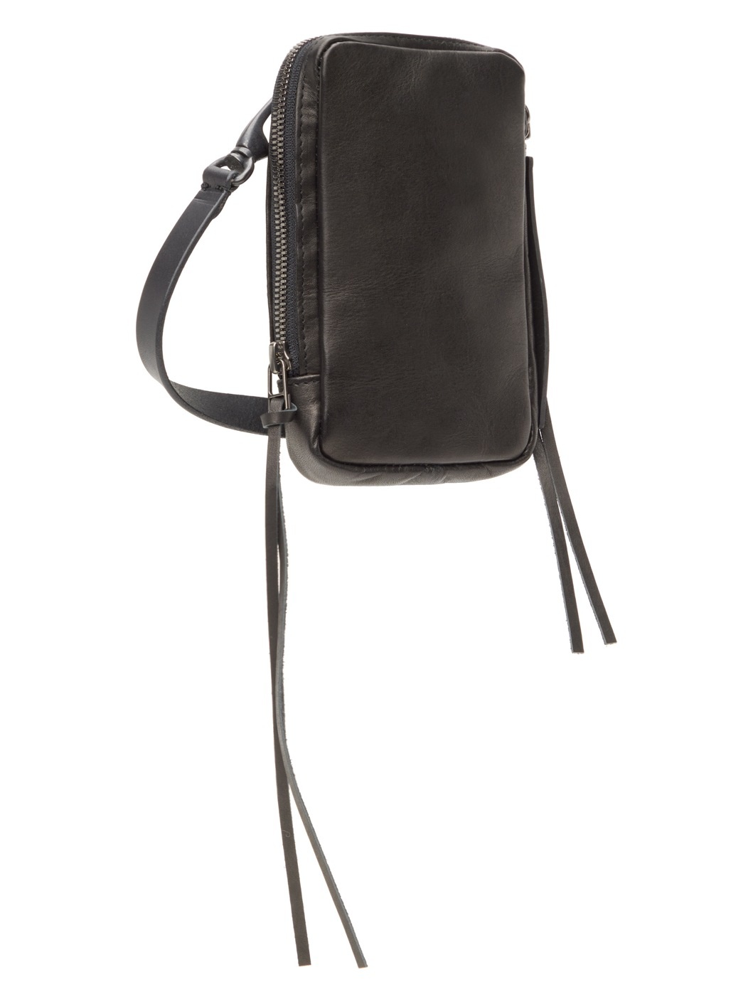 Black Leather Neck Pouch - 2