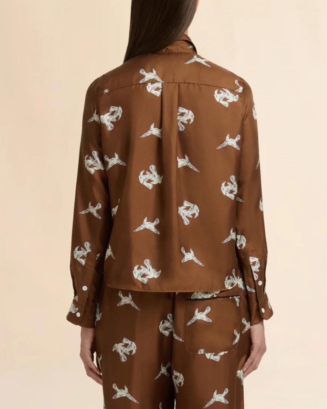 RAVENS SILK TWILL PRINTED BLOUSE - 4