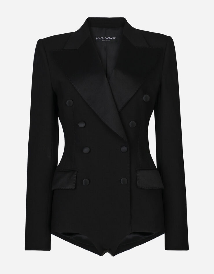 Double-breasted tuxedo jacket bodysuit - 1