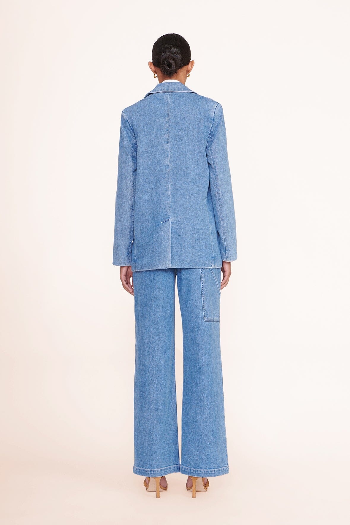 STAUD MAXWELL BLAZER MEDIUM WASH - 3